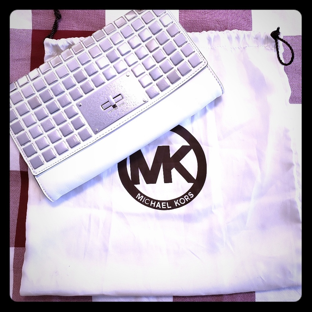 Michael Kors white clutch